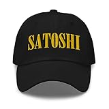 Satoshi Nakamoto Bitcoin Inventor Retro 90s Grunge Rock Dad hat Black