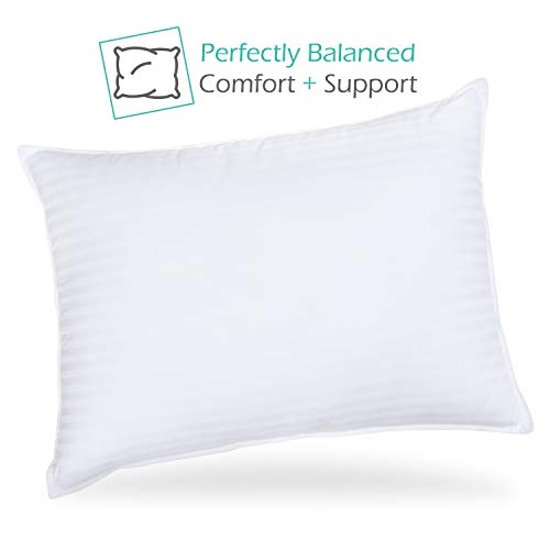 Image of Nestl Bed Pillows for Sleeping - Down Alternative Sleep Pillows Standard Size Set of 2-100% Cotton Pillow with Polyester Fiber Filling - Soft and Fluffy Pillow 20 x 26 Inches