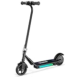 iScooter IK3 Trottinette électrique pour Enfants de 6 à 12 Ans,Frein électronique à Manille,Frein arrière à pédale,lumières LED colorées,écran LED,Noir