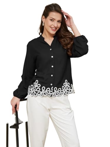 Image of J TURRITOPSIS Women's Rayon Stylish Embroidered Shirt