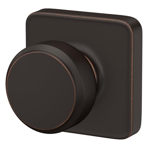 Image of Schlage F10 BWE 716 LFL Bowery Door Knob with Laflin Trim, Hall & Closet Passage Lock, Aged Bronze