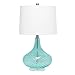 Elegant Designs LT3214-BLU Glass Fabric Shade Table Lamp, Light Blue