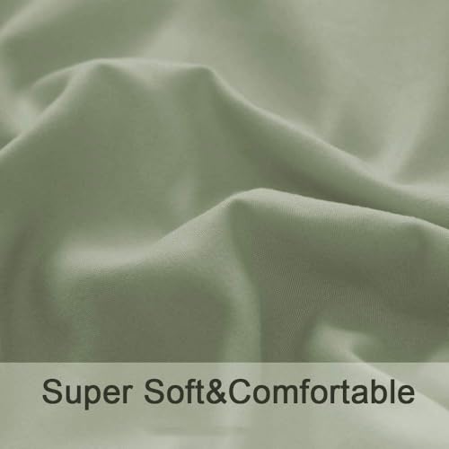 Image of SONORO KATE Bed Sheet Set Super Soft Microfiber 1800 Series Luxury Egyptian Sheets 16-Inch Deep Pocket,Wrinkle and Hypoallergenic-3 Piece (Sage, Twin XL)