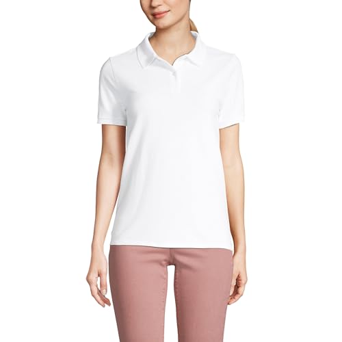 Lands' End Women's Mesh Cotton Short Sleeve Polo Shirt