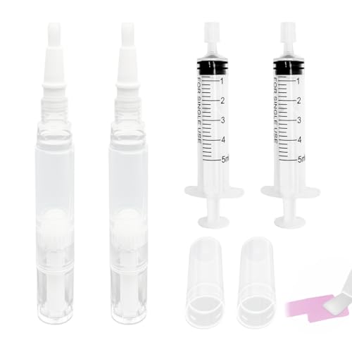 Ausbesserungsstifte mit Pinselspitze für Wandfarbe und Möbel, Nachfüllbare Korrekturstifte für präzise Reparaturen, Set mit 2 Stiften und 2 Spritzen, Ideal für Tapeten, Türen und Fensterrahmen - Touch