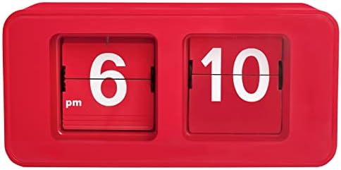 Home Flip Flop Table Clock, Plastic, Red