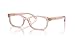 COACH Women's HC6233U Universal Fit Rectangular Prescription Eyewear Frames, Transparent Dusty Rose/Demo Lens, 50 mm