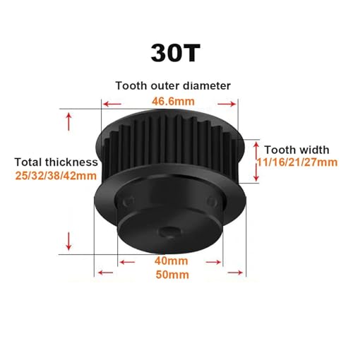 Poulie de synchronisation acier 45 HTD 5M 30T type BF usinage de précision - 2