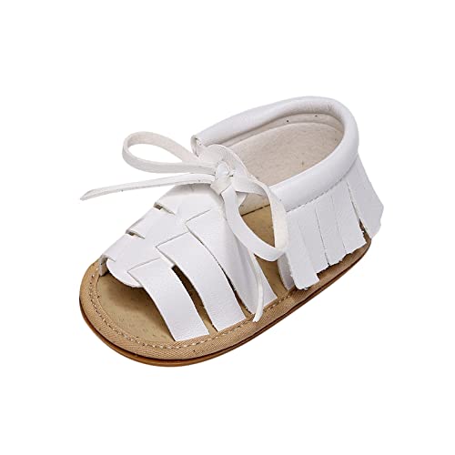Fleece Booties for Baby Infant Boys Girls Open Toe Solid Tassels Shoes First Walkers Shoes Summer Sleepers Toddler Girls