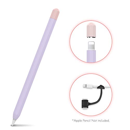 AHASTYLE Schutzhülle für Apple Pencil 1. Generation Duotone (Silikonhülle, mit Kabeladapter) kompatibel mit Apple Pencil 1st Generation