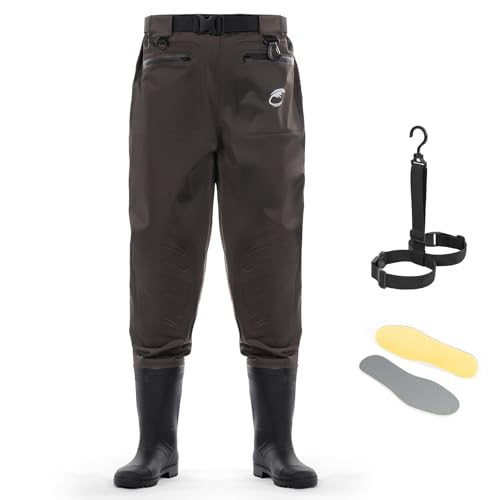 Best Rated in Fishing Boots & Waders 12 Calamus WaveWalker Waist Waders for Men, 100% Waterproof RipShield Fabric, Slip-Resistant Boots, Moisture-Wicking Insoles