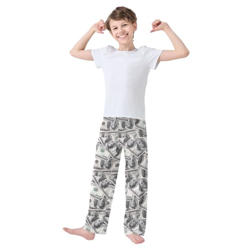 Boys' Pants Vintage Money Bills Long Bottoms Jogger Pants Elastic Waist Trousers with Pockets S-XL2