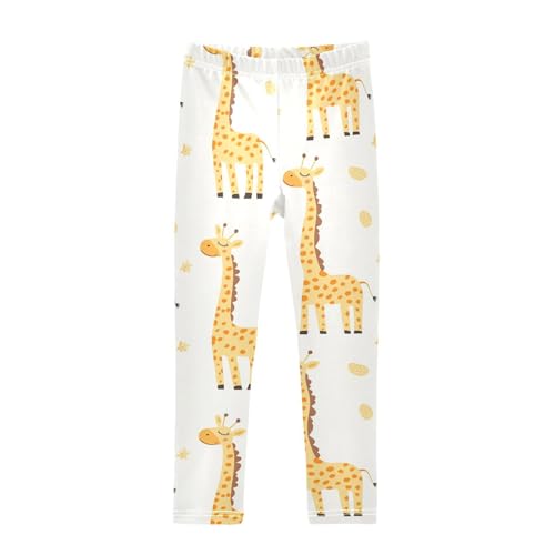 Cute Giraffe Girls Leggings,Workout Leggings for Girls Toddler Athletic Legging Size for 3-10T