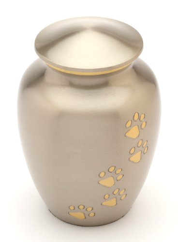 Urns UK Hand Crafted Funeral Pet Cremation Memorial Urn Matlock Pewter 7" Medium