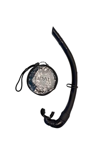Pro Shot Tidal Roll-up Snorkel for Freediving, Scuba Diving, and Snorkeling Black (Black)