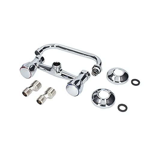 Fontastock URBEL FSKFGC003 Kitchen Sink Faucet, 2 Sockets Horizontal Spout with Trims, 360 Degree Swivel, Zinc and Brass - Image 2