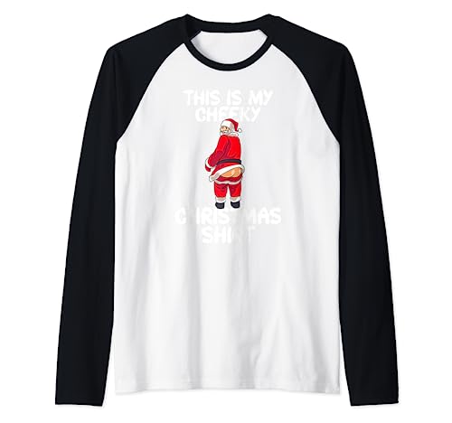 Funny Rude Christmas - Camiseta de manga corta para hombre y mujer, diseño de Navidad Camiseta Manga Raglan