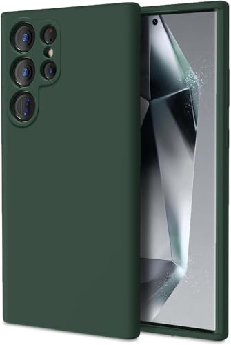 Image of DIZORO Microfiber Candy Case Compatible for Samsung S24 Ultra Smooth Touch Cushion Liquid Soft Silicone Gel Rubber Phone Cases Non-Slip Full Body Protective Back Cover (New OG Forest Green)