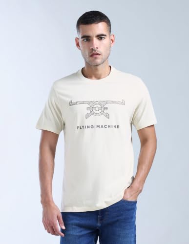 Image of Flying Machine Men's Regular Fit T-Shirt | Printed | Tshirt for Man