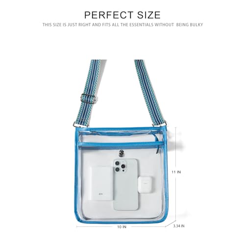 Image of Bluome Clear Bag for Stadium Events 12x12x6, Clear Purses Stadium Bag Crossbody Purses for Concerts Football Games Travel