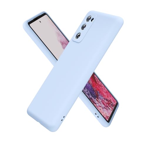 oakxco for Samsung Galaxy S20 Fe Case Silicone, Ultra Slim Thin Phone Case for Women Girls, Plain Solid Color Minimalist Aesthetic Cute Girly Design, Soft Rubber Gel TPU with Camera Cover, Light Blue