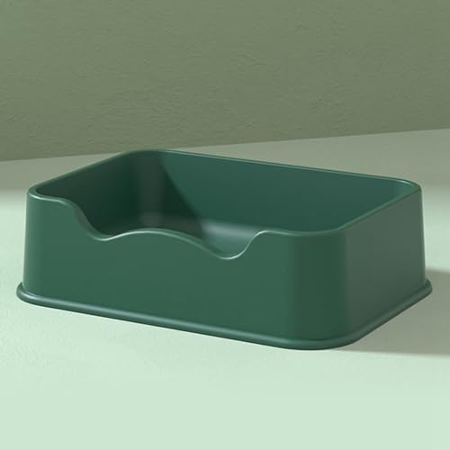 Bandeja de areia para gatos, 50x36x15,4 cm quadrada de grande capacidade à prova de respingos, caixa