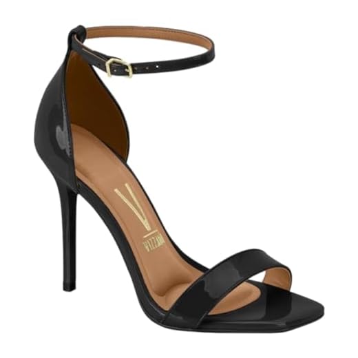 Sandalia Feminina Vizzano 6504.100 Bico Quadrado Salto Fino Alto