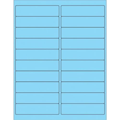 4 x 1 in. Fluorescent Pastel Blue Rectangle Laser Labels - Pack of 2000