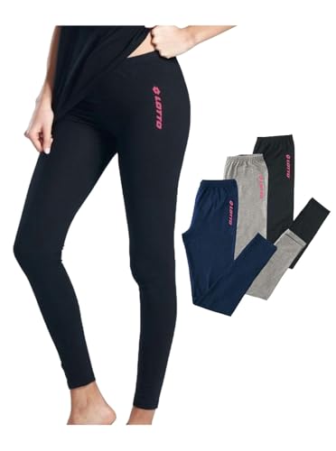 Lotto Leggings Donna in Cotone Elasticizzato, Offerta per 1 E 2 Pezzi, Fitness Yoga Palestra Leggings Sportivo Leggings Donna (Grigio Melange- M)