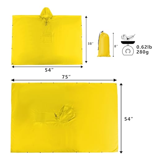 Image of salamra Hooded Rain Poncho Waterproof Raincoat Jacket for Men /Women /Adults with Pocket