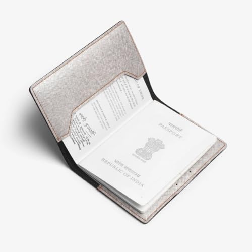 Image of ncgifts Customised Leather Passport Holder: Personalised Name & Charm for Men & Women - Unique Travel Gift, Document Organiser, Boarding Pass Holder, Customised Gifts for Men & Women (Rose Gold)
