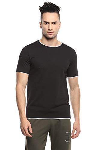 Image of Alan Jones Clothing Men's 100% Cotton Regular Fit Double Collar Round Neck T-Shirt