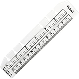 PHILSP 2 Pieces Black/Clear Plastic Page Marker Pouch Pagefinder Measuring Ruler for A5/A6 Size 6-Hole Binder Notebook for Students Clear A6