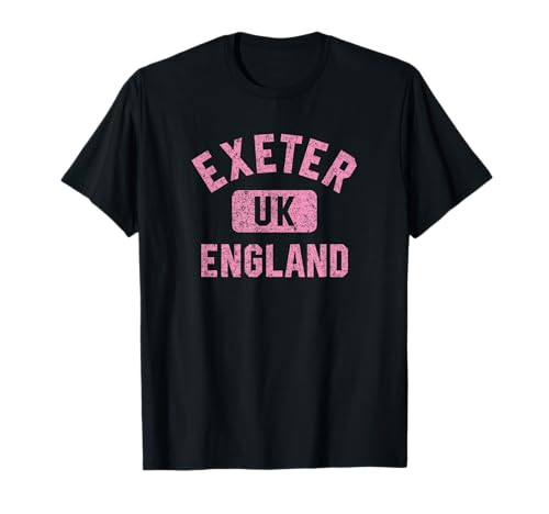 Exeter England Gym Style Distressed Pink Print T-Shirt