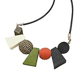 Collar étnico hecho a mano con cuentas geométricas de madera para mujer, collar de cadena de cuerda, joyería de moda vintage