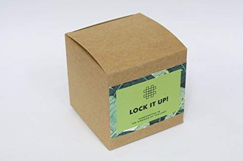 SiamMandalay Lock it Up: 3D Wooden Brain Teaser Puzzle Genius STEM Skill Builder Interlocking Game. Educational Problem Solving Toy for Kids and Adults. Handmade Corporate Desk Accent for Offices
