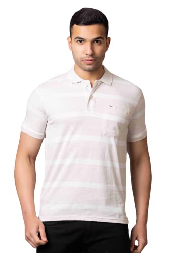 Image of PRORIDERS Half Sleeve Cotton Blend Fabric Collared Regular Fit Men's Polo Striper Tshirt with Pocket for Casual wear