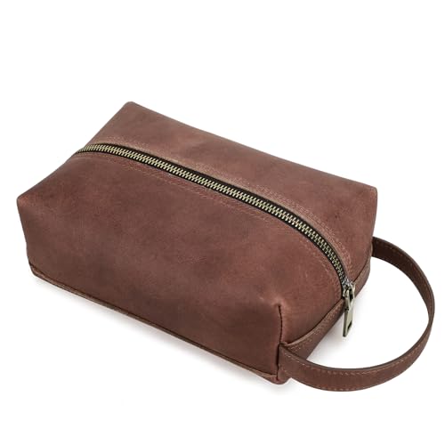 CONTACT'S Family Electronics Essentials Organizer-Tasche, Kabel Organizer Tasche, Kabeltasche Organizer Leder, Leather Elektronischer, Tech Pouch, Leder Kabeltasche (Braun)