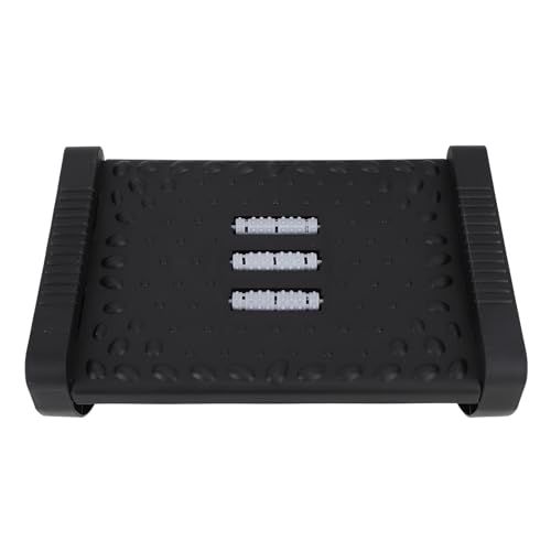 Fdit Foot Rest with Massage Function, Sturdy Rocking Foot Stool for Office, Home, Classroom, Lightweight and Portable, Relieve Fatigue Improve Work Efficiency (Black)