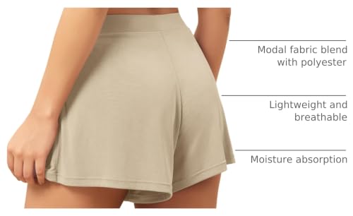 Image of ODODOS 2-Pack Ultra-Soft Modal Lounge Shorts for Women - Lightweight & Breathable Sleepwear, 3 inch Inseam