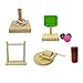 Holzsammlung 5 Pezzi Giocattoli per Uccelli da Addestramento Giocattoli per Uccelli Set Giocattolo Interattivo Puzzle per Pappagalli, Mini Tabellone da Basket, Anelli di Allenamento