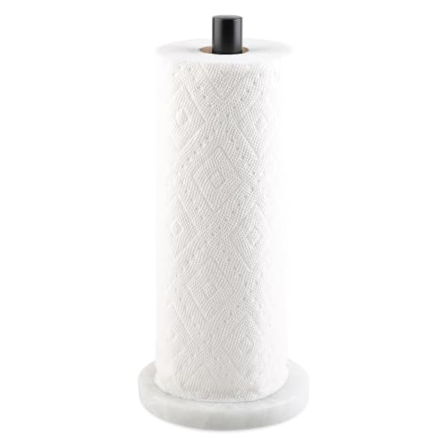 Portarrollos de cocina con base de mármol y barra metálica vertical 2