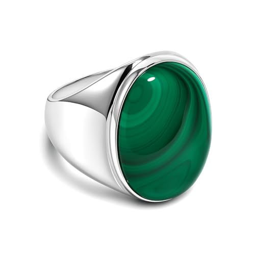Bague malachite naturelle argent 925 - Cadeau idéal anniversaire femme ado