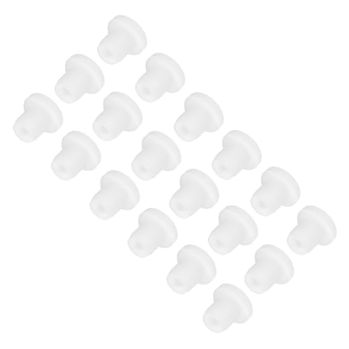 Image of MECCANIXITY 18pcs T-Shaped Silicone Plugs 7.3mm 5 /16 Inch Dia Snap in Plug Hole Seal Cover Round Rubber Stopper for Kitchen Rubber Bulkheads Waterproof Sealing Plugs White