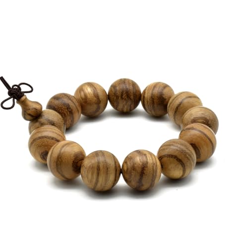 Image of Zen Dear Unisex Natural Vietnam Agarwood Bead Buddhist Prayer Beads Japa Mala Necklace Bracelet Bead (18mm 13 Beads)