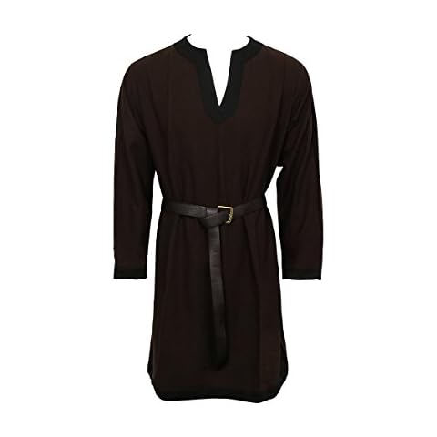 Nofonda Camisa Disfraz Larp Ropa Medieval Marrón Cover