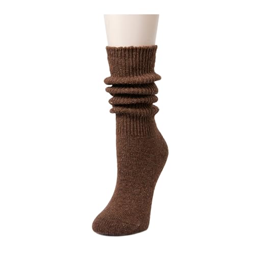 Slouch Socks Women - Scrunch Stacked Long Chunky Wool Socks 80s 90s