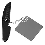 PAMINGONO 折りたたみ式ポケットコーム 男性用 旅行用 携帯便利 軽量 小型 コンパクト 収納簡単 細歯 ヒゲ手入れ キーホルダー付き