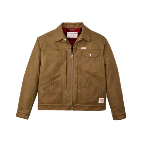 Wrangler Mens X Filson Adventure Jacket Tan Cotton Lightweight (US Alpha X-Large Regular Regular)