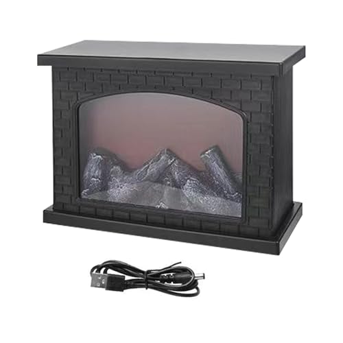 Farol para chimenea, lámpara LED sin llama, funciona con pilas y recargable por USB, luz decorativa de mesa para interior/exterior, balcón, porche, patio, jardín, sala de estar, camping, decoración de